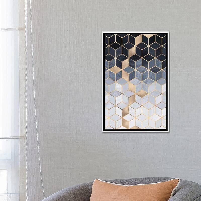 iCanvas "Soft Blue Gradient Cubes, Rectangular" by Elisabeth